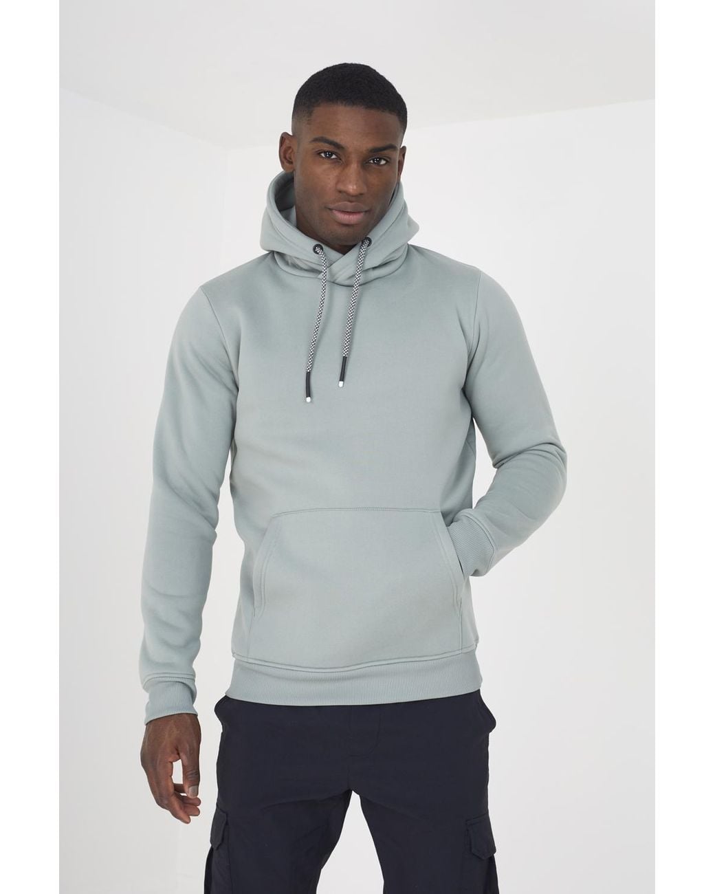Brave Soul Blue Light Hoody With Kangaroo Pocket for men