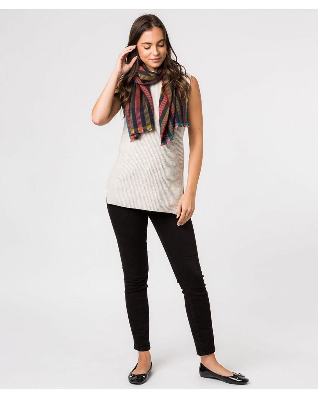 Pure Luxuries Red 'Ratio' Cashmere & Merino Wool Neckerchief