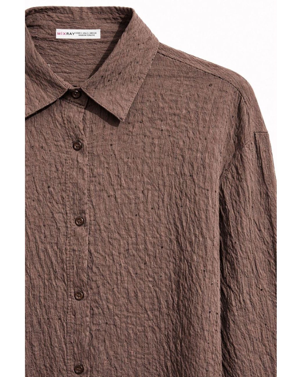 MixRay Brown Cotton-Blend Shirt