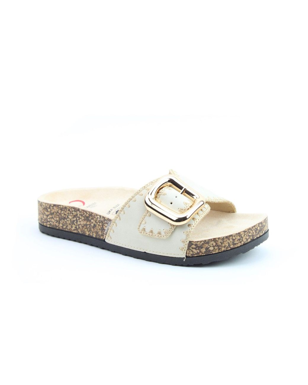 Heavenly Feet White Reed Mules Sandals Textile