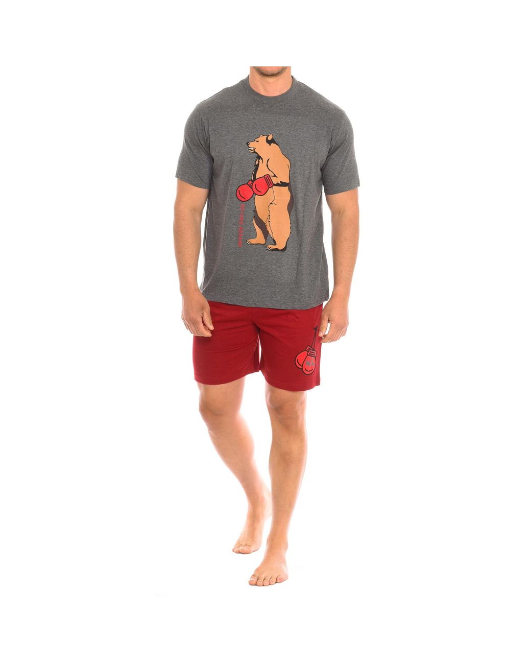 Kisses&Love Red Short-Sleeved And Round Neck Pajamas Kl30000 for men