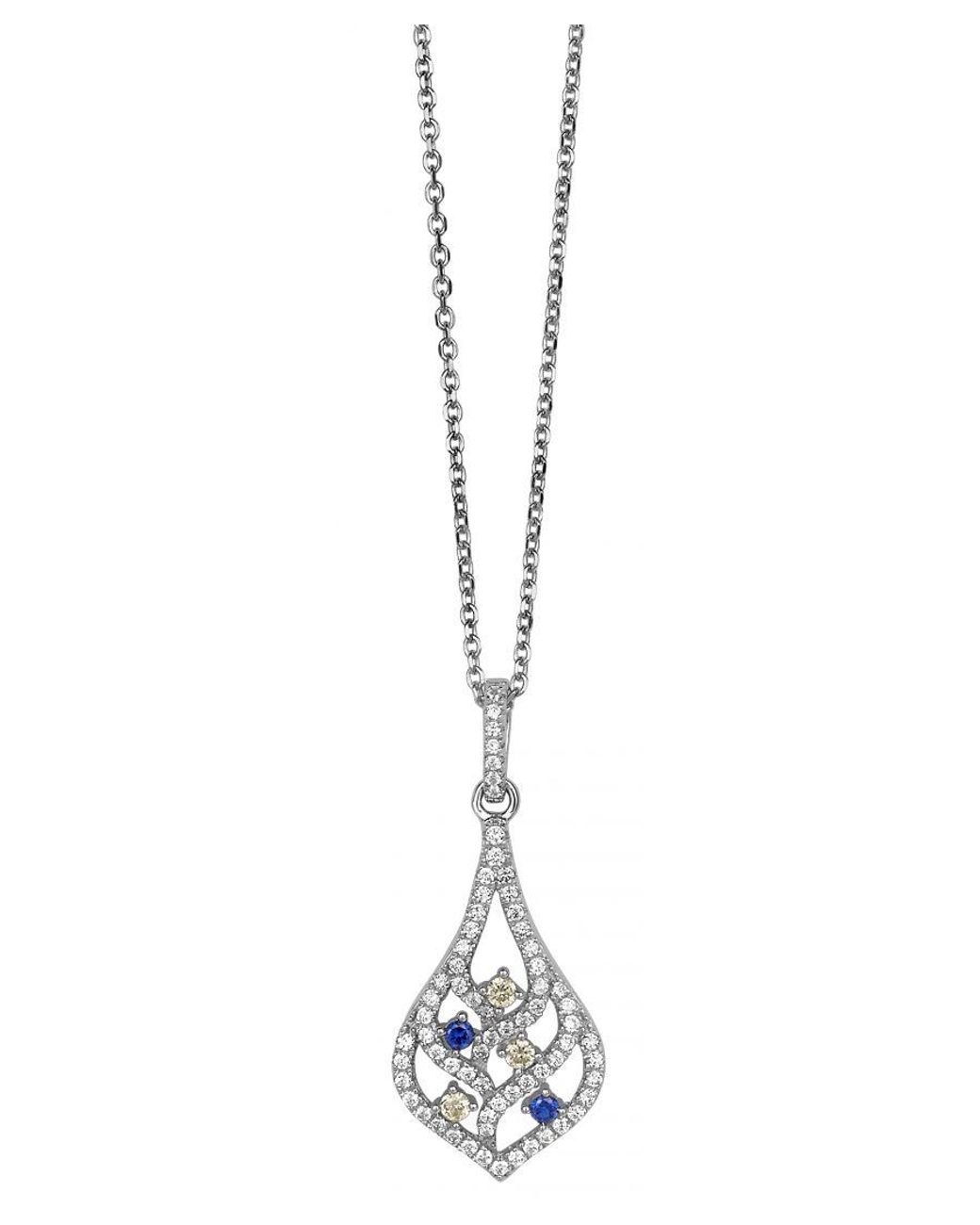 Orphelia Black 925 Sterling Chain With Pendant