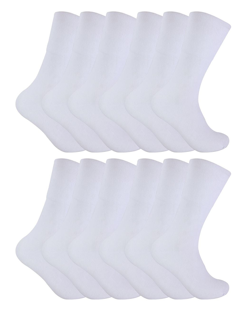 Sock Snob White 12 Pairs Thermal Diabetic Socks for men