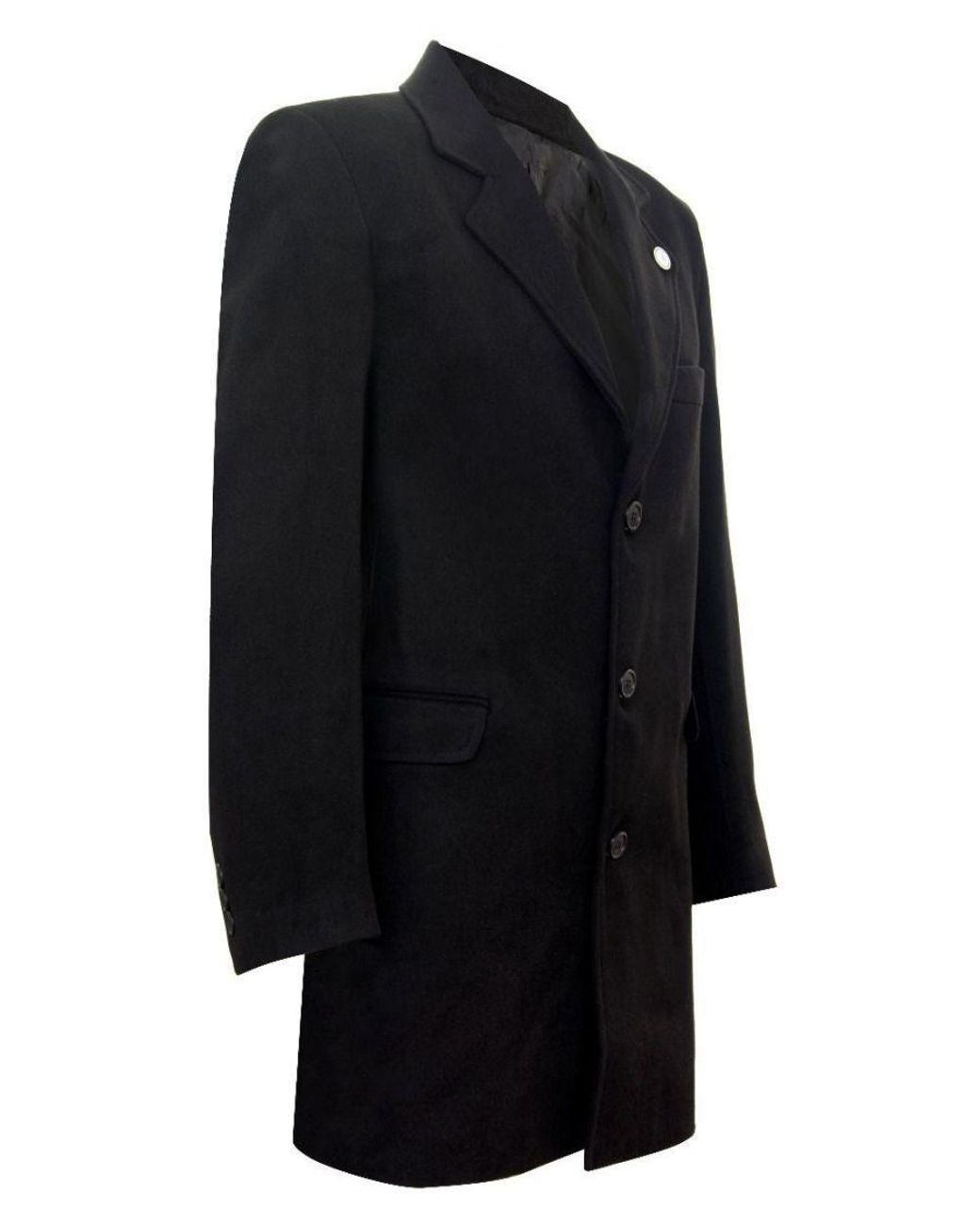 TruClothing Blue Long Wool Slim Fit Overcoat for men