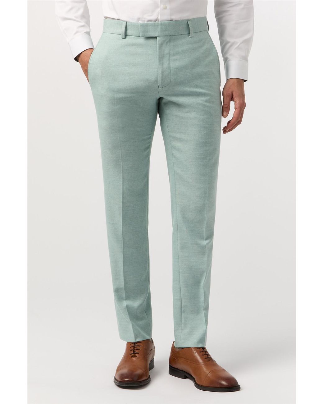 Antique Rogue Blue Flat Fronted Slim Fit Suit Trousers for men
