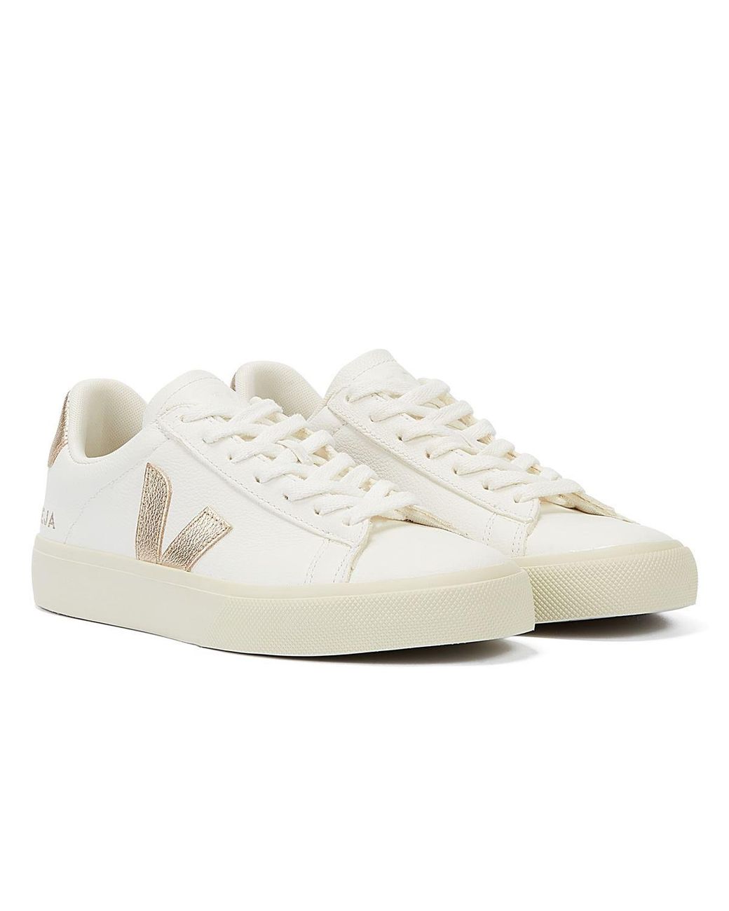 Veja White Campo Platine Trainers Leather