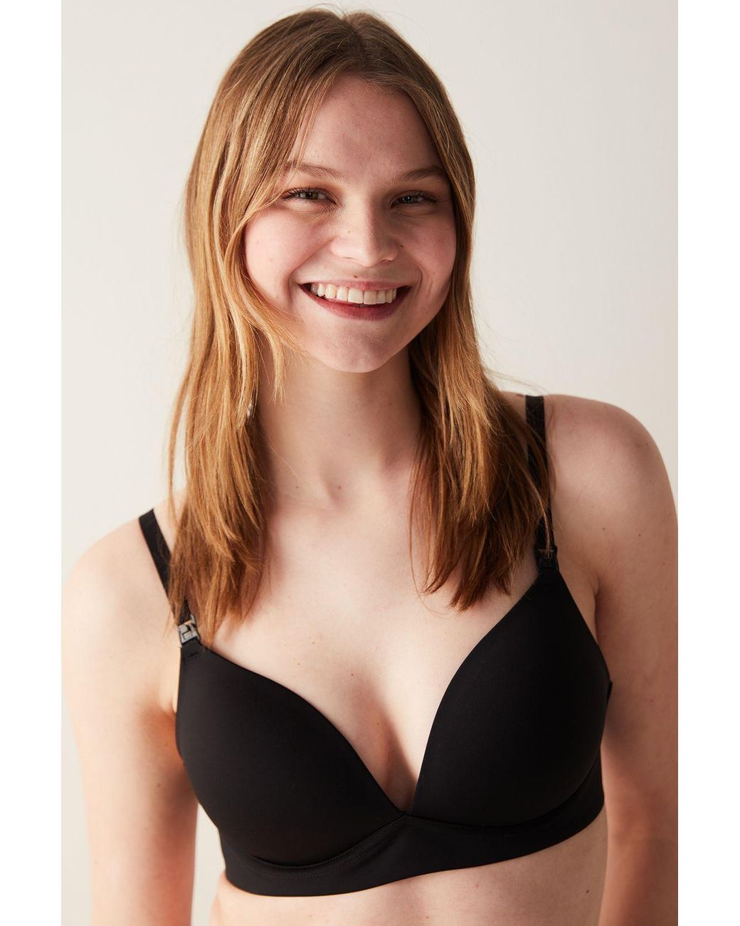 Penti Black Padded Nursing Bra With Adjustable Straps