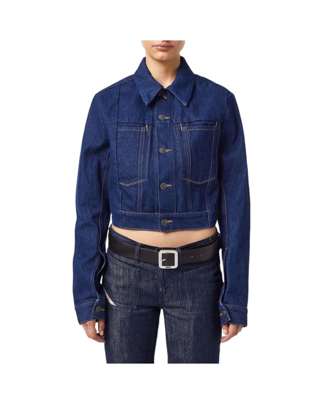DIESEL Blue De-Lucyshort-Sp Denim Jacket