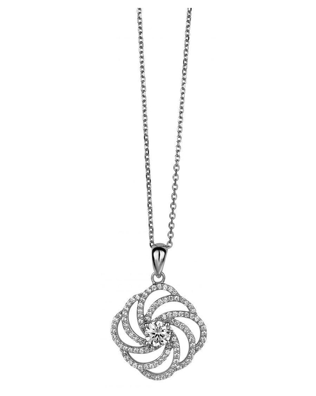 Orphelia Black 925 Sterling Chain With Pendant