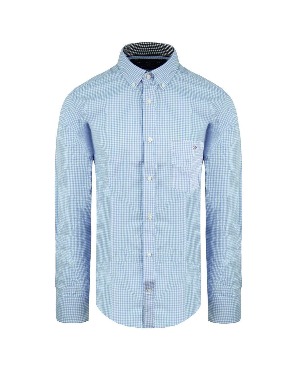 Eden Park Blue Checkered Oxford Shirt for men