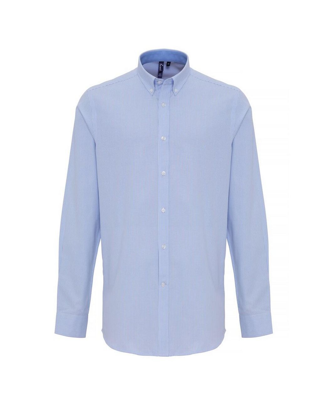 PREMIER Blue Cotton Rich Oxford Stripe Shirt /Light) for men