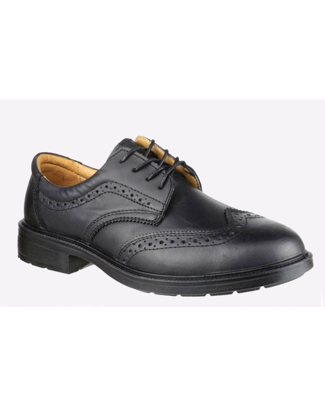 Amblers Safety Black Fs44 Brogue for men