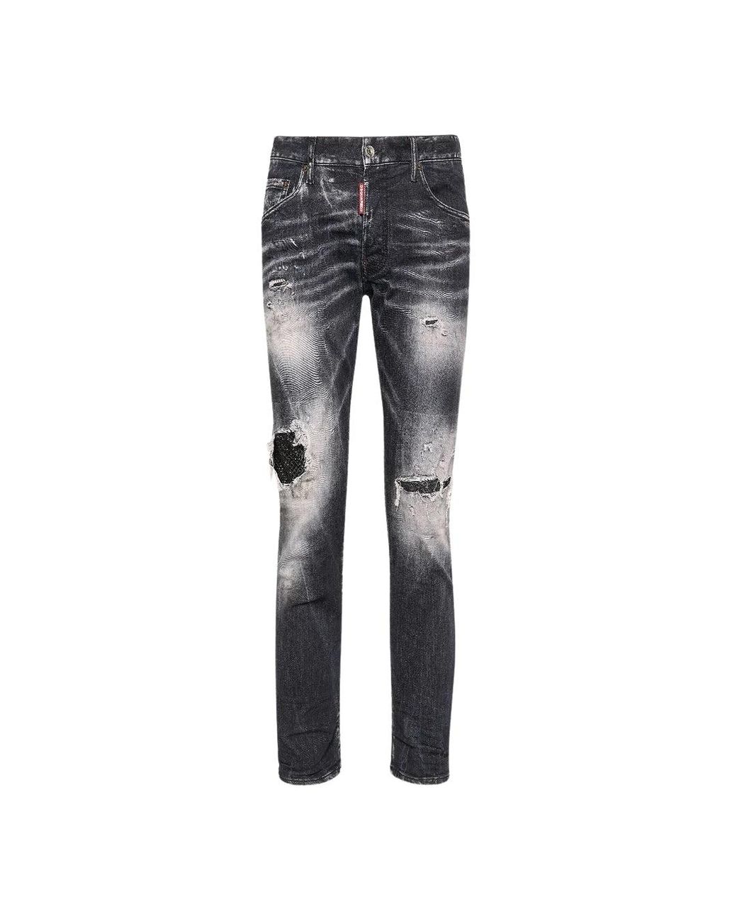 DSquared² Blue Jet Set Wash Skater Jeans Cotton for men