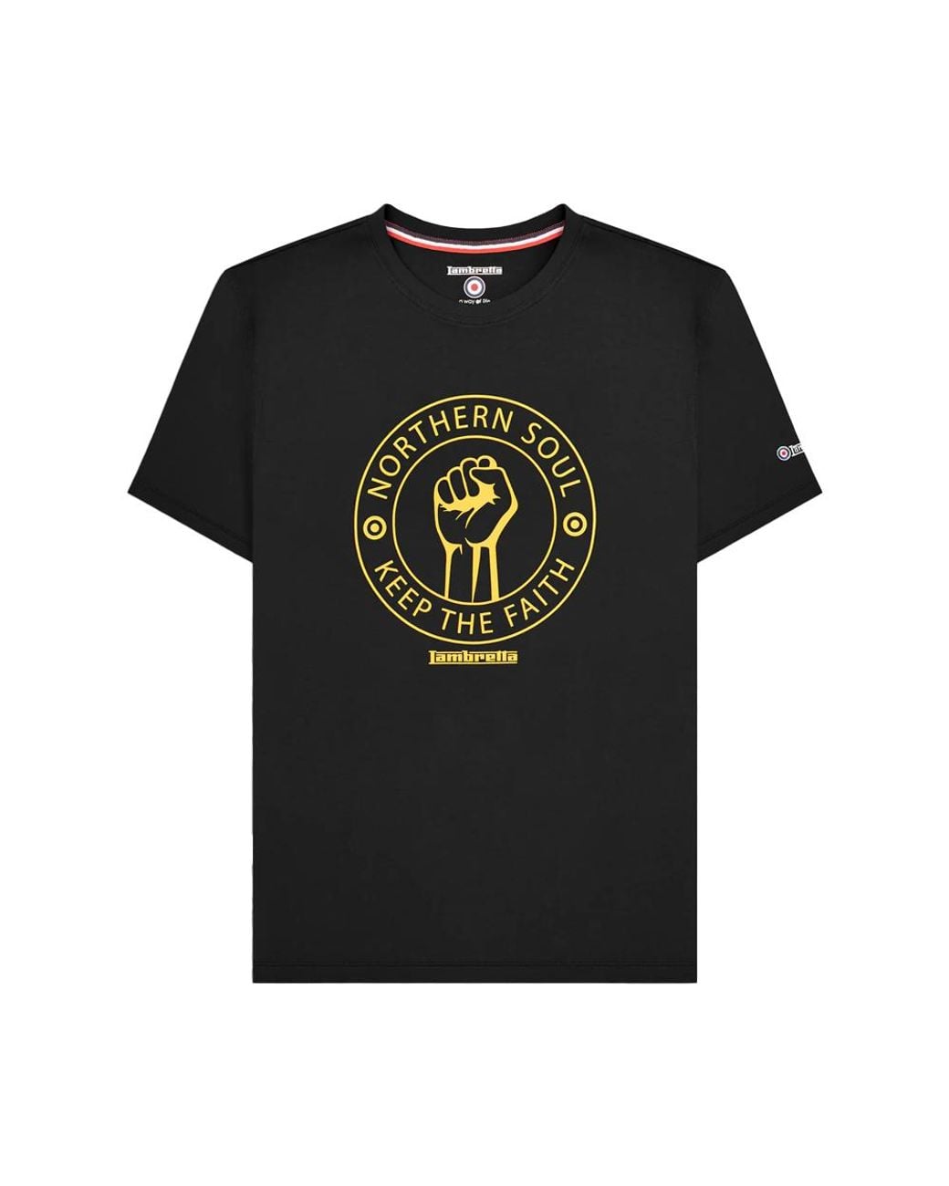 Lambretta Black Northern Soul T-Shirt Cotton for men