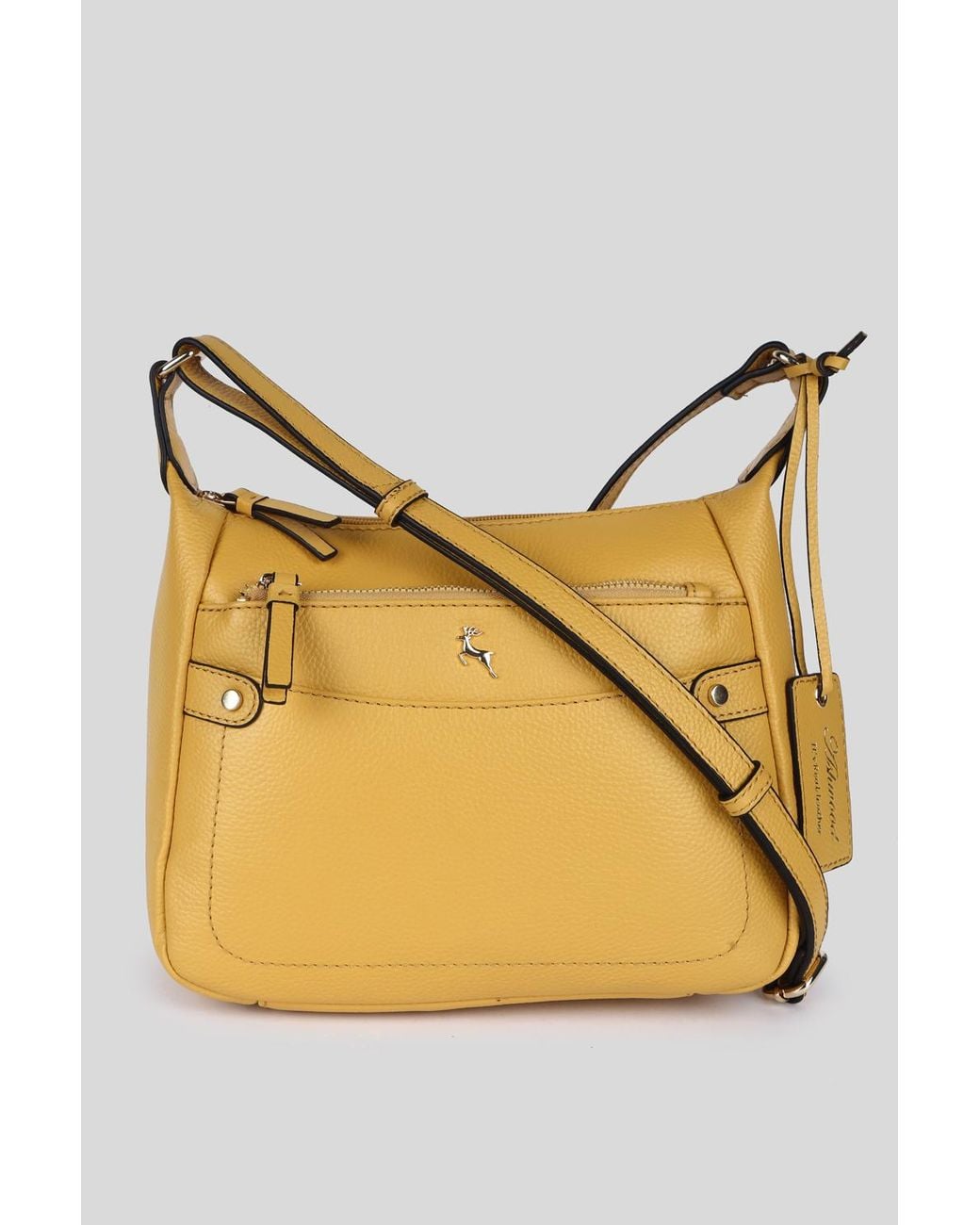 Ashwood Leather Metallic 'Classico Napoli' Real Top Zip Crossbody Bag