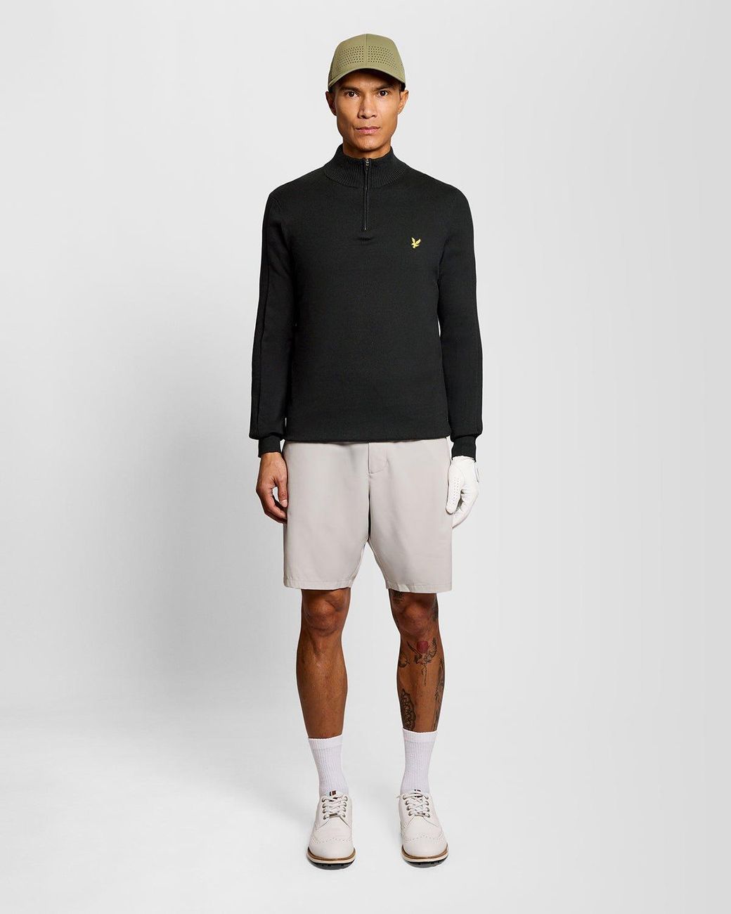 Lyle & Scott Black Cotton Blend 1/4 Zip Jumper