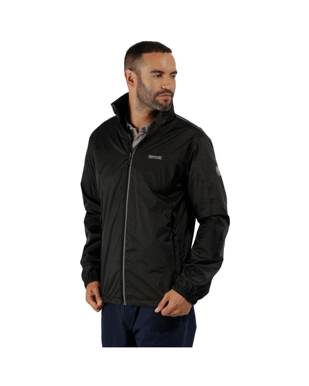 Regatta Black Lyle Iv Waterproof Breathable Packable Jacket Coat for men