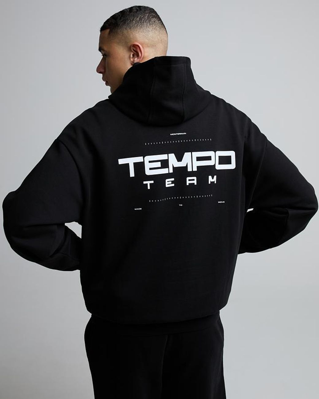 Monterrain Black Tempo Team Overhead Fleece Hoodie for men