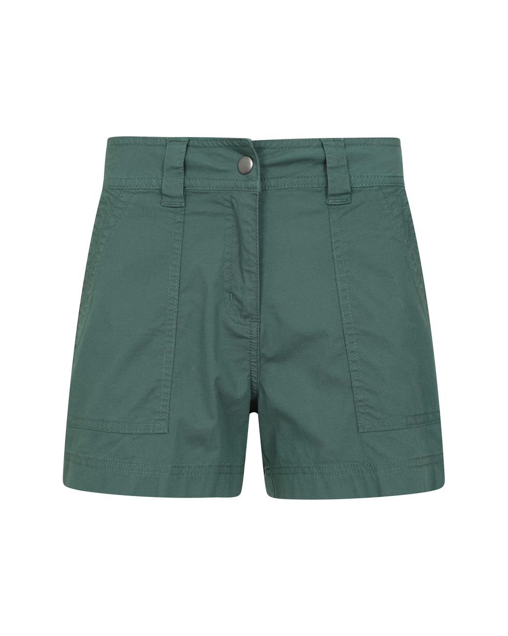 Mountain Warehouse Green 'Coast' Shorty Shorts With Multiple Pockets Breathable Summer Bottoms Cotton