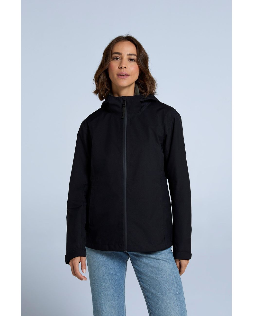 Mountain Warehouse Black 'Elements' Waterproof Jacket With Adjustable Hood Breathable Coat