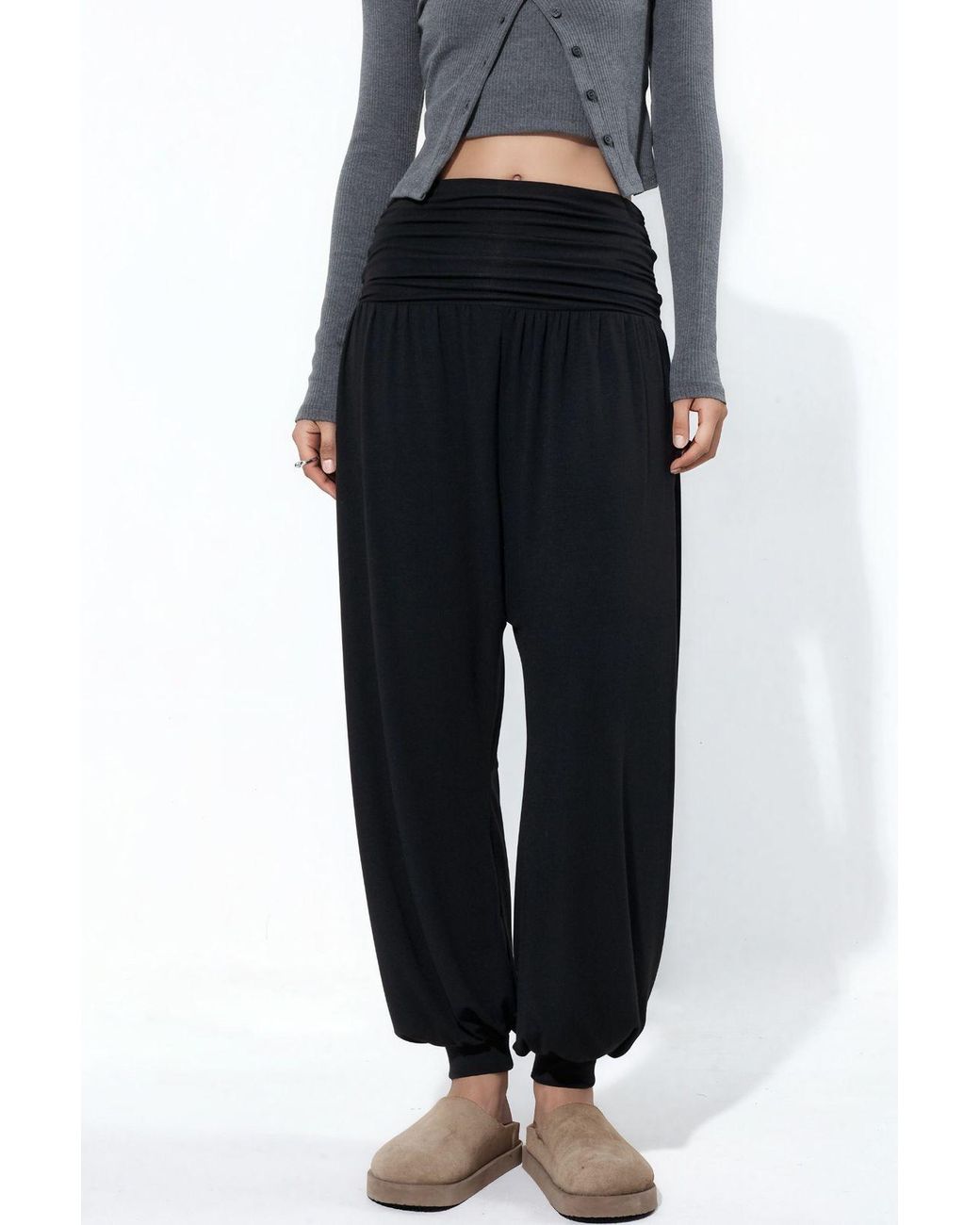 Busem Black Straight-Leg Trousers