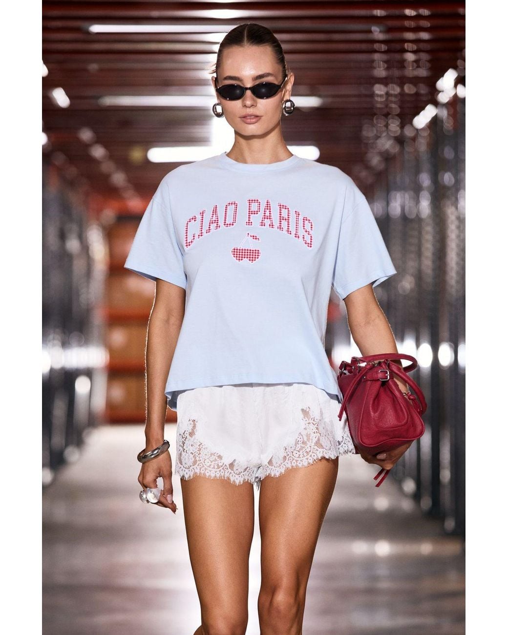 Grimelange White Printed Embroidered Crew Neck T-Shirt