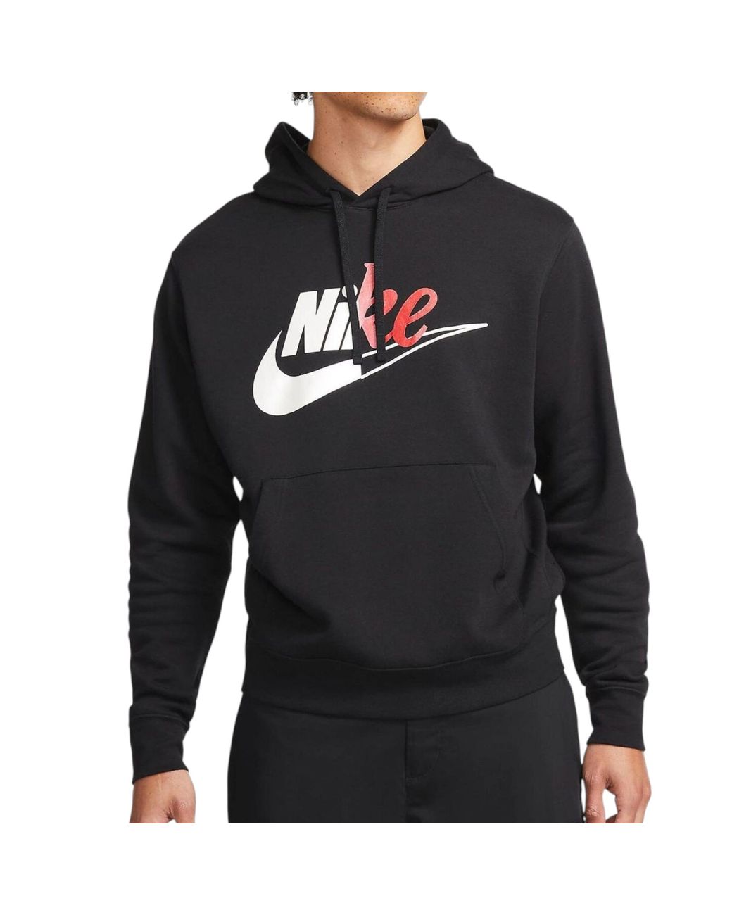 Nike Blue Hoodie Cut Logo Fleece Sportswear Pullover Sport Hooded Sweatshirt for men