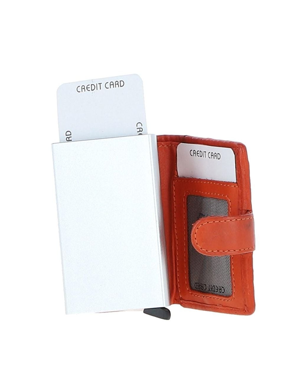 Ashwood Leather Red 'La Perfetto' Metal & Woven Card Wallet Case