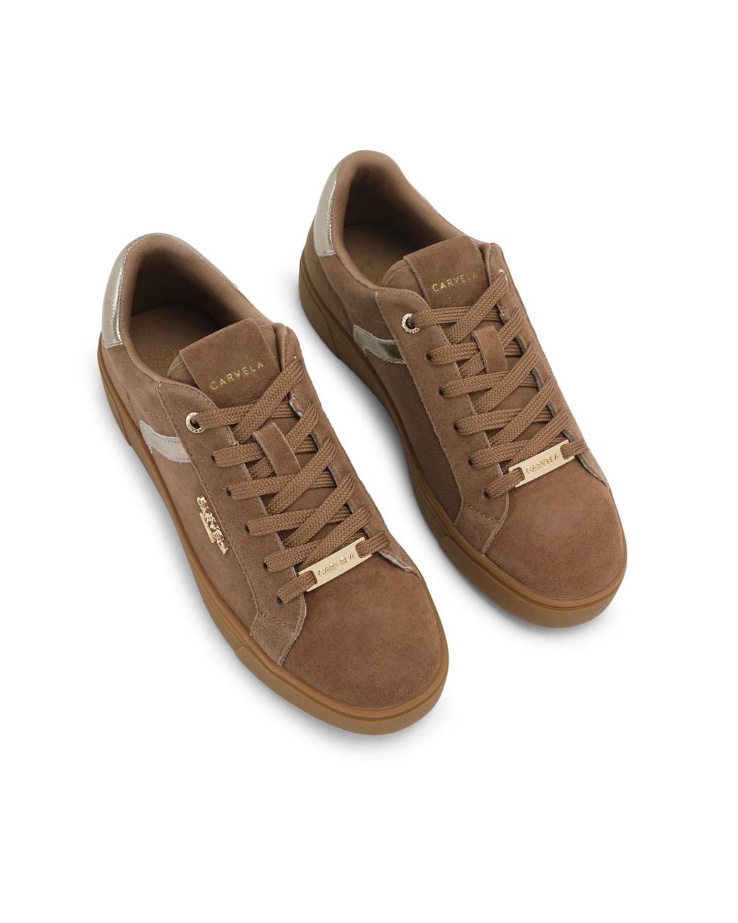 Carvela Kurt Geiger Brown Suede Fabric Daze Sneakers