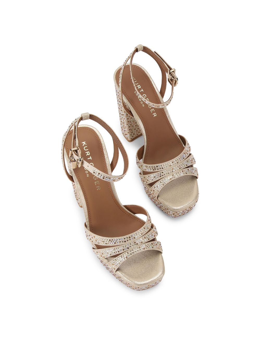 Kurt Geiger White Brixton Platform Sandals