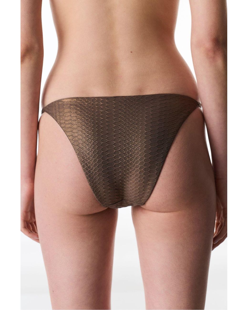 Penti Brown Side Shimmer Mid-Waist Bikini Bottom