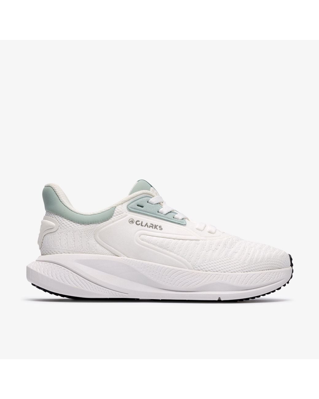 Clarks White Pace Move Trainers
