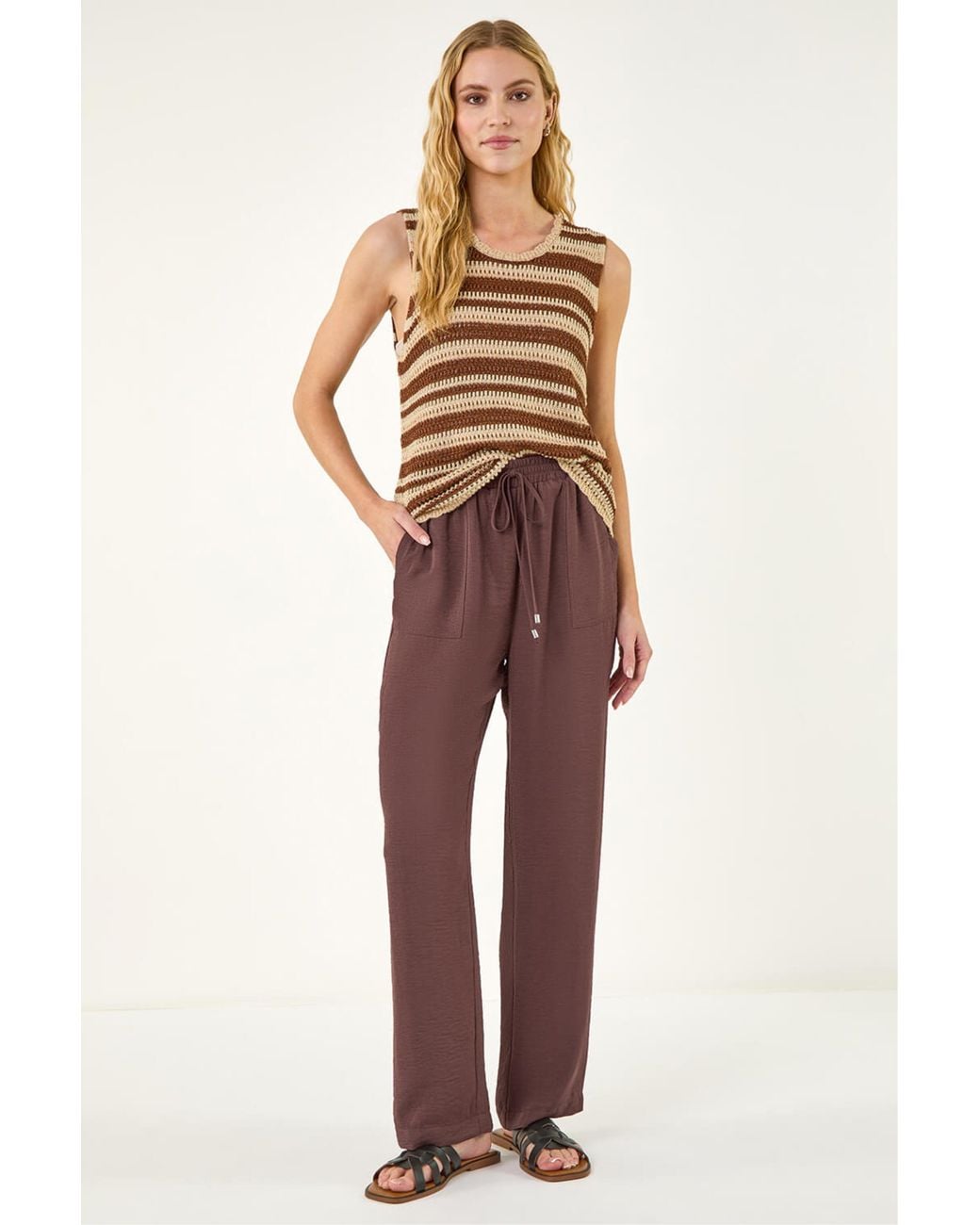 Roman Pink Cotton Air Flow Wide Leg Trouser
