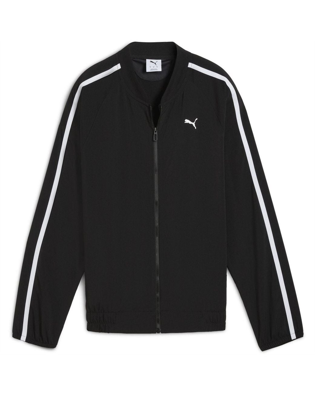 PUMA Black Floral Ribbon Woven Full Zip Tracksuit Top
