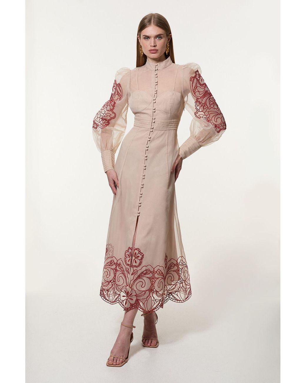 karen-millen-Cream-Organdie-