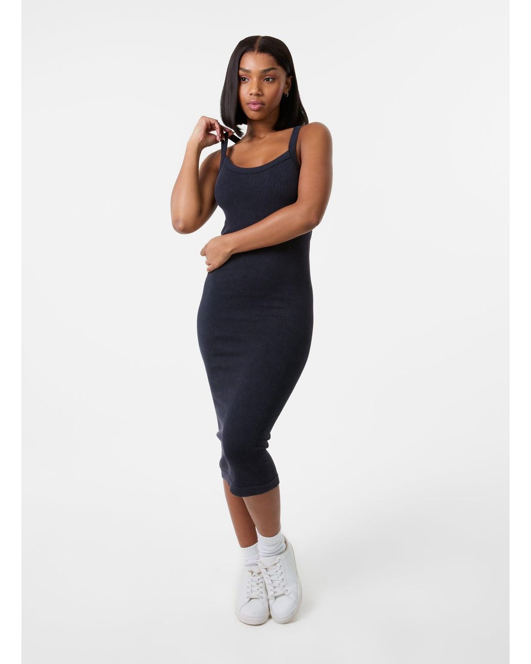 Pink Vanilla Blue Washed Ribbed Racer Dress
