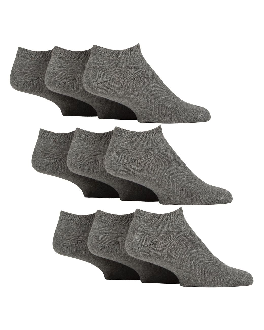 IOMI Gray 9 Pack Diabetic Trainer Socks for men