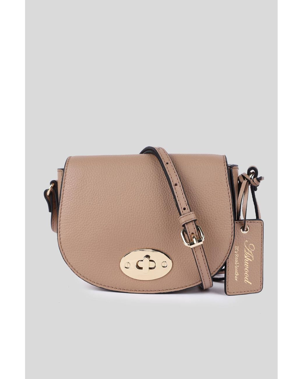 Ashwood Leather Natural 'Borsa Della Moda' Real Saddle Crossbody Bag