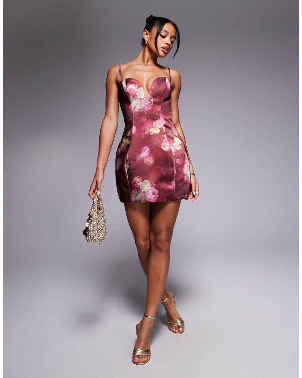 Oh Polly Red Liliosa Strapless Sweetheart Mini Dress