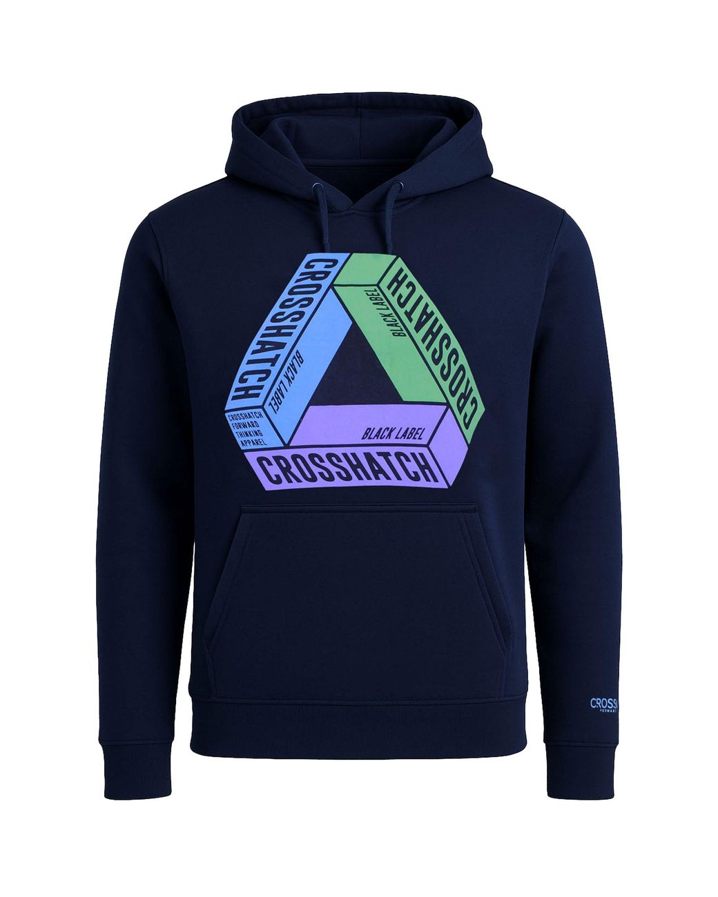 Crosshatch Blue Chest Print Hoodie Cotton for men