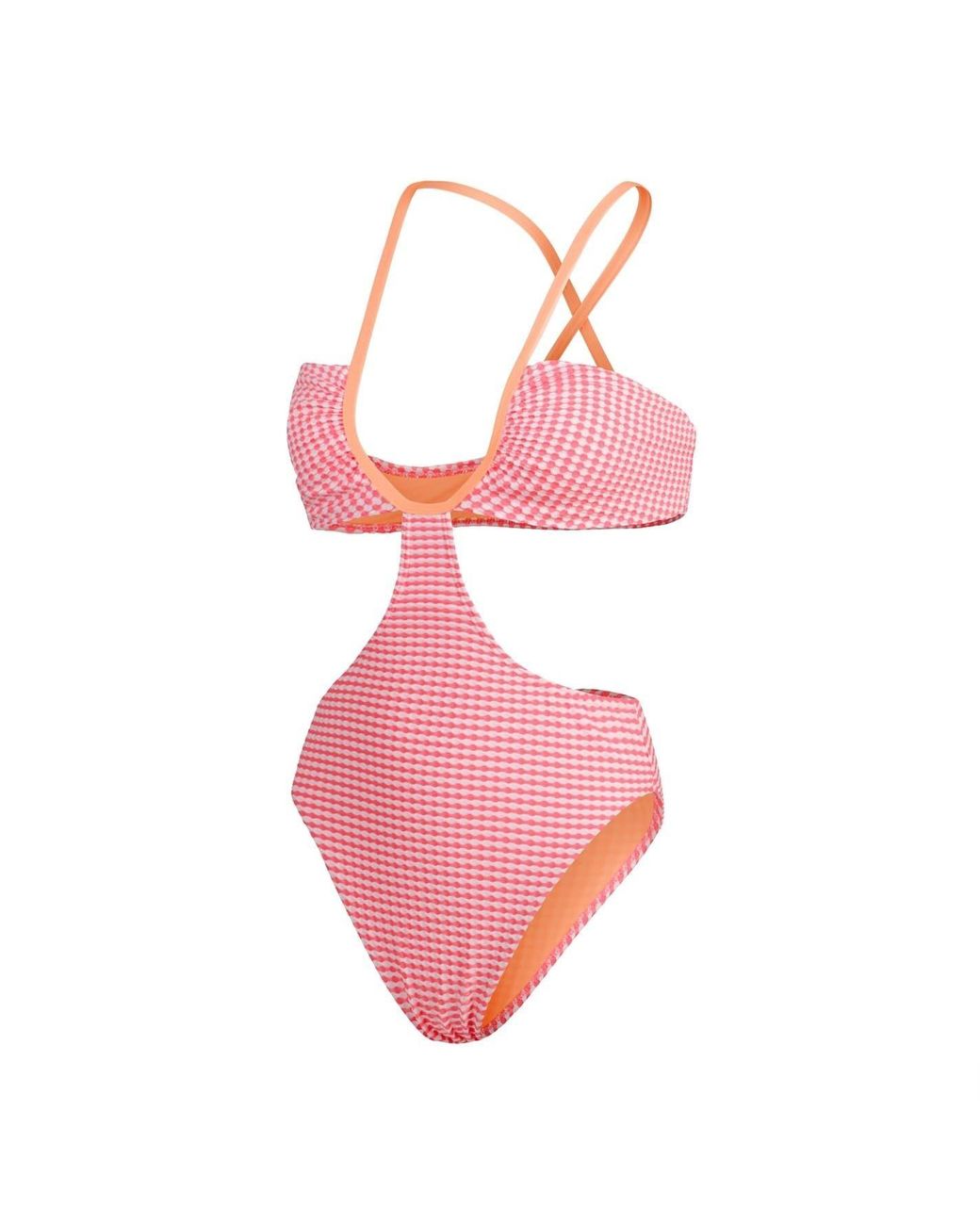 Speedo Pink Gingham Patterned Convertible Swimsuit