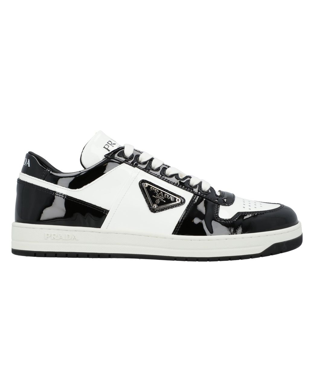 Prada Black Downtown Patent Sneaker for men