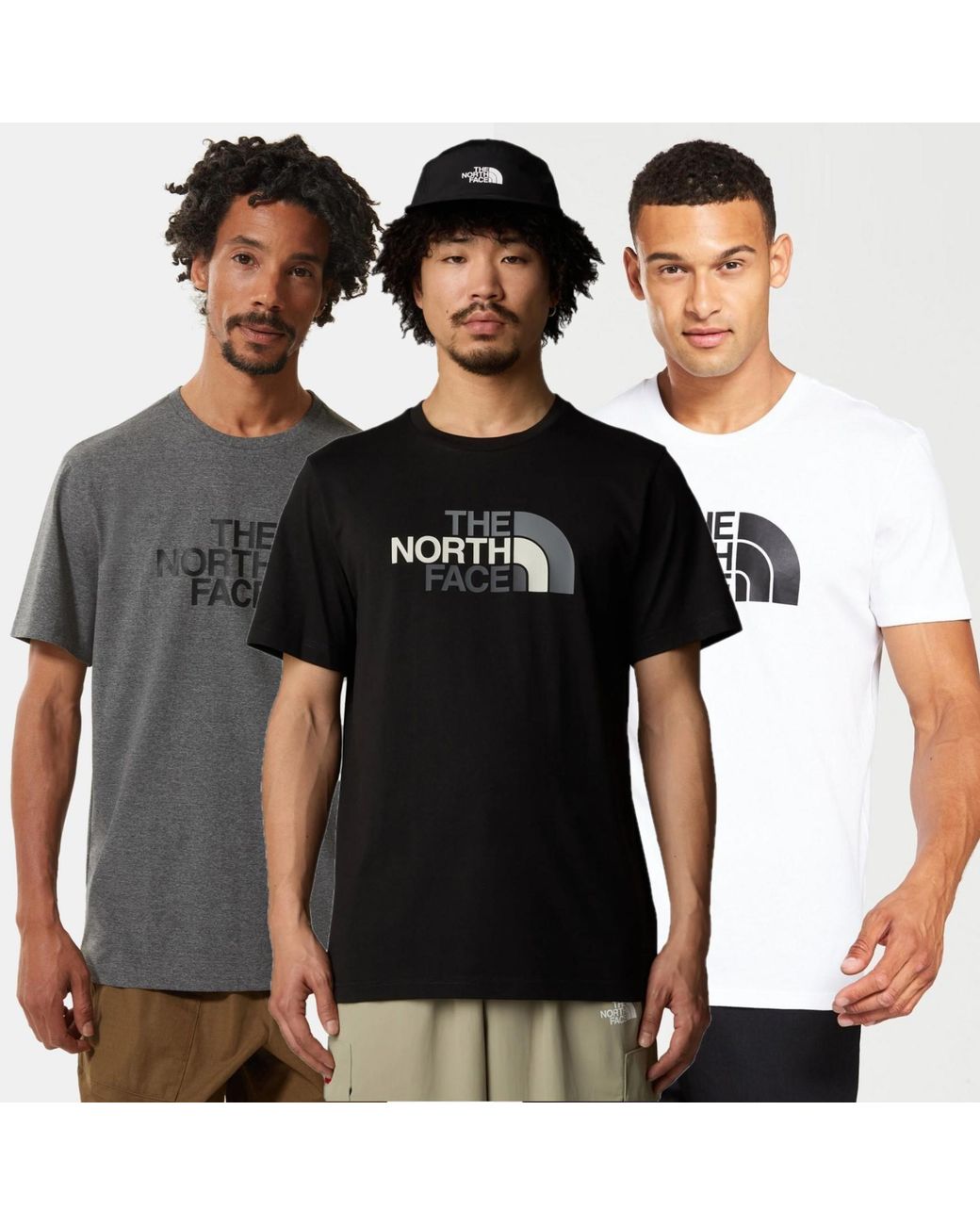 The North Face Black 3 Pack Ss Easy T Shirt for men