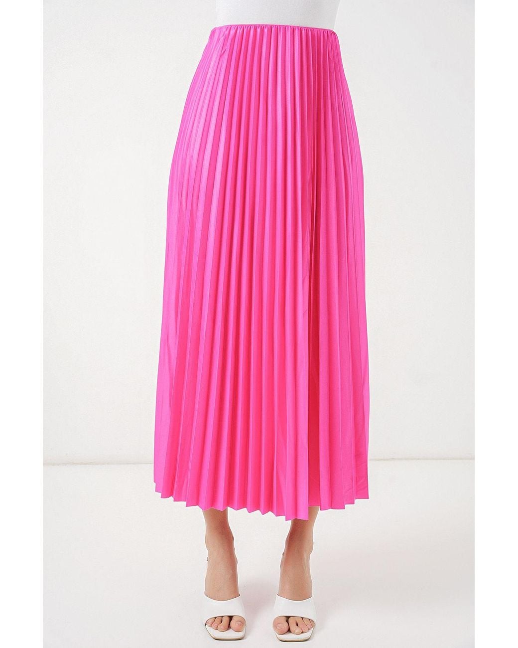 Bigdart Pink High Waist Maxi Skirt With Ruffle Detail