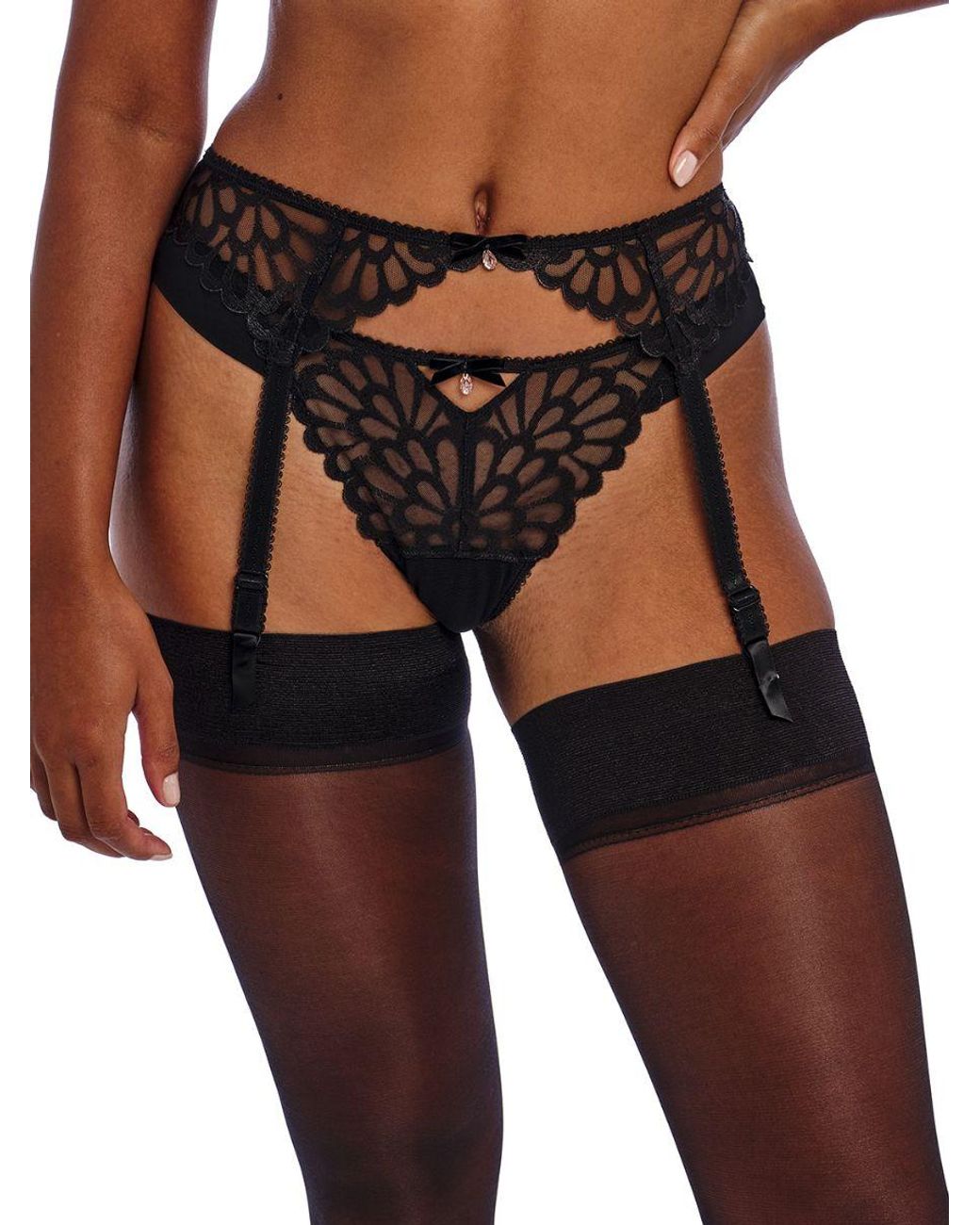 Freya Black Loveland Suspender Belt
