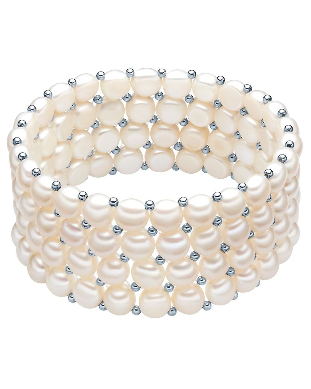 Valero Pearls Metallic Fresh Water Cultured Pearl Bracelet