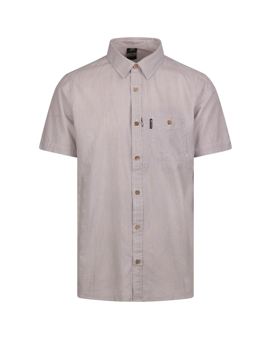 Trespass Purple Slapton Striped Woven Shirt (Oatmilk) for men
