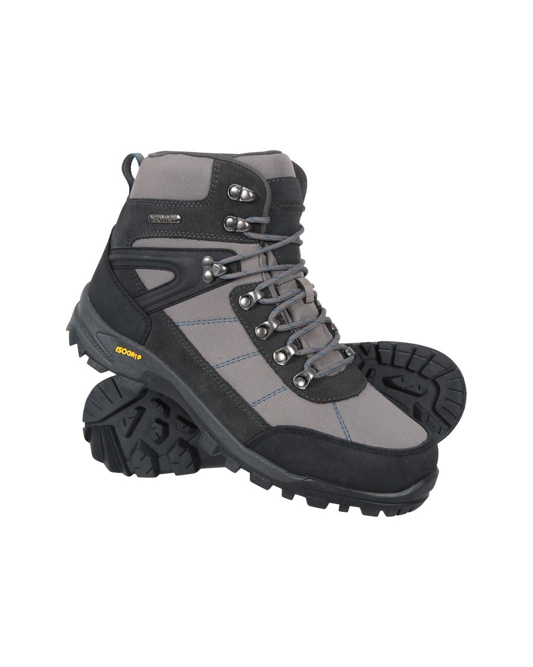 Mountain Warehouse Black 'Storm' Waterproof Boots With Heel & Toe Bumpers Isogrip Walking Shoes Textile for men