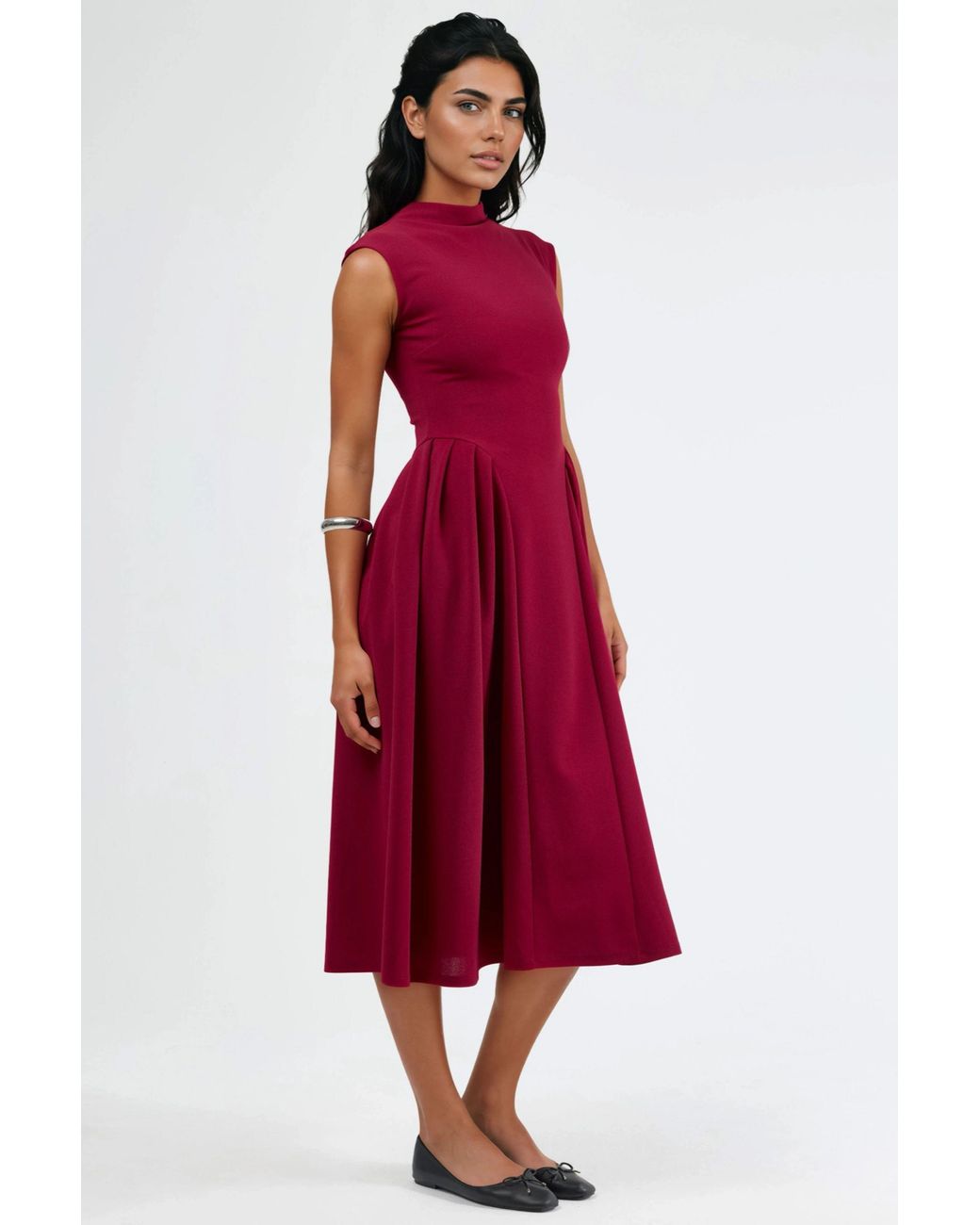 Busem Textured Paneled Midi Dress