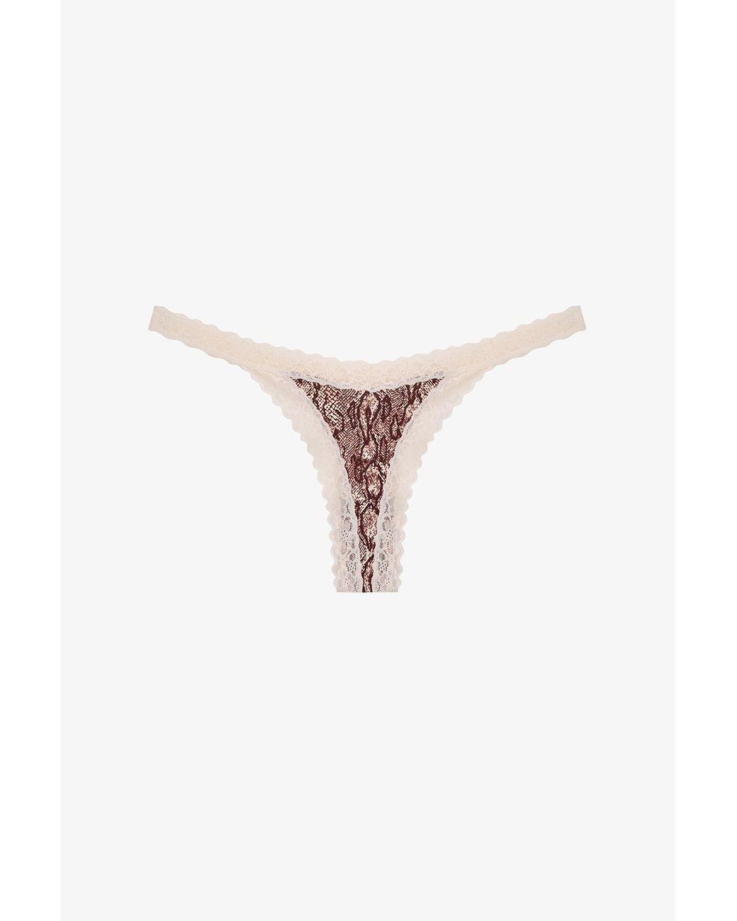 Penti White Comfort Cotton Snake Print Thong